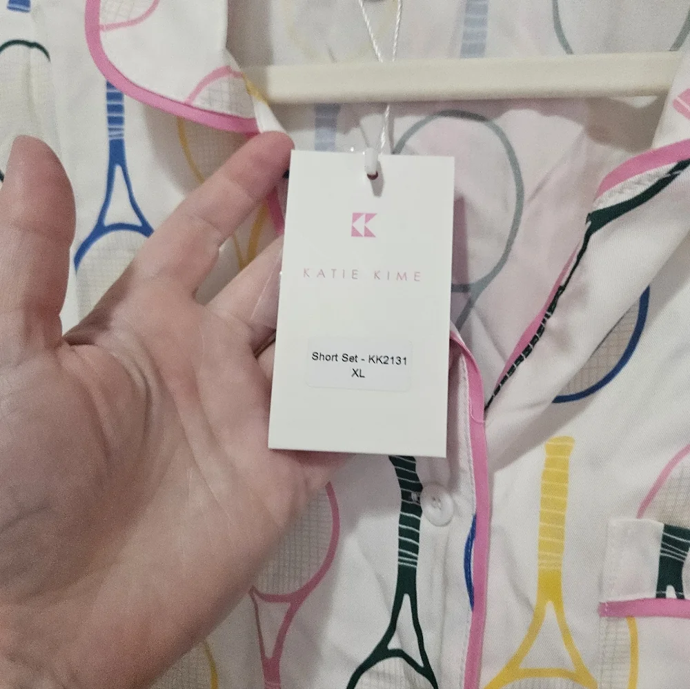Katie Kime Tennis Time Pajama Set Shorts XL - Picture 4 of 6
